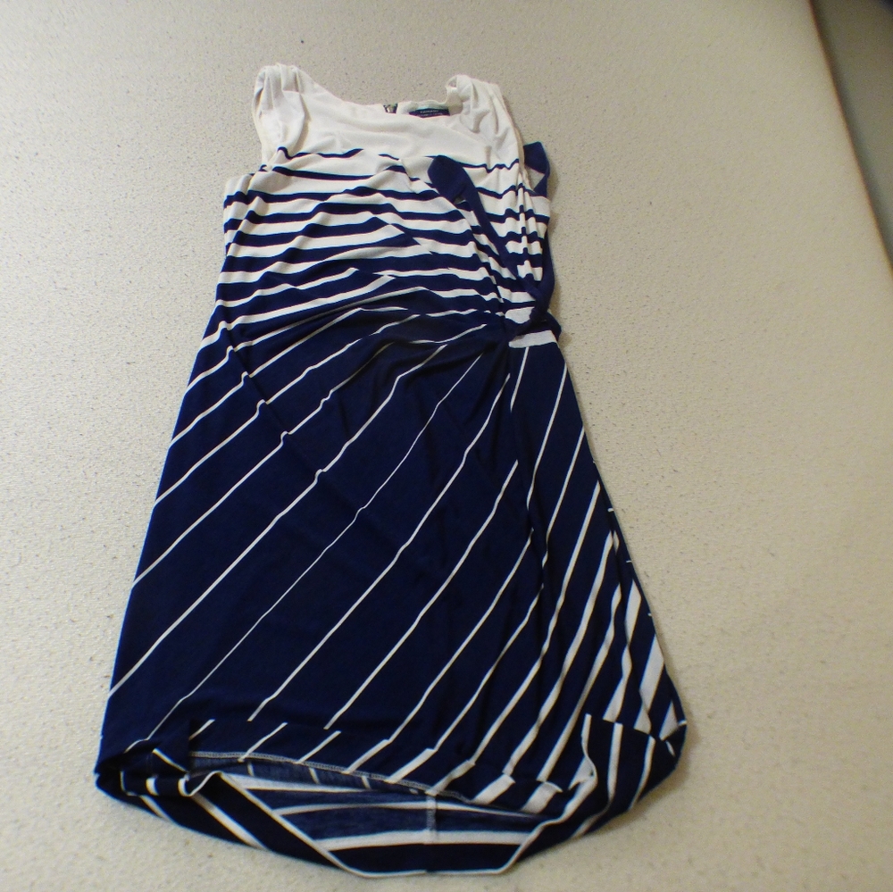 Blue and white dress